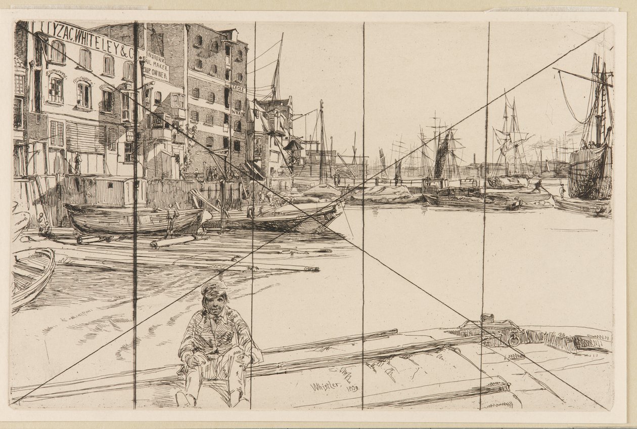 Eagle Wharf Tyzac Whiteley and Co., 1859年。 作者 詹姆斯·阿博特·麦克尼尔·惠斯勒