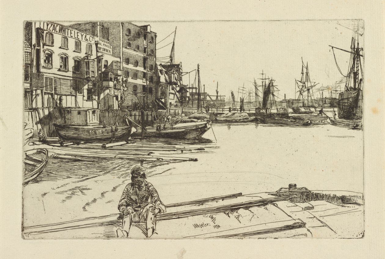 Eagle Wharf Tyzac Whiteley and Co., 1859年。 作者 詹姆斯·阿博特·麦克尼尔·惠斯勒