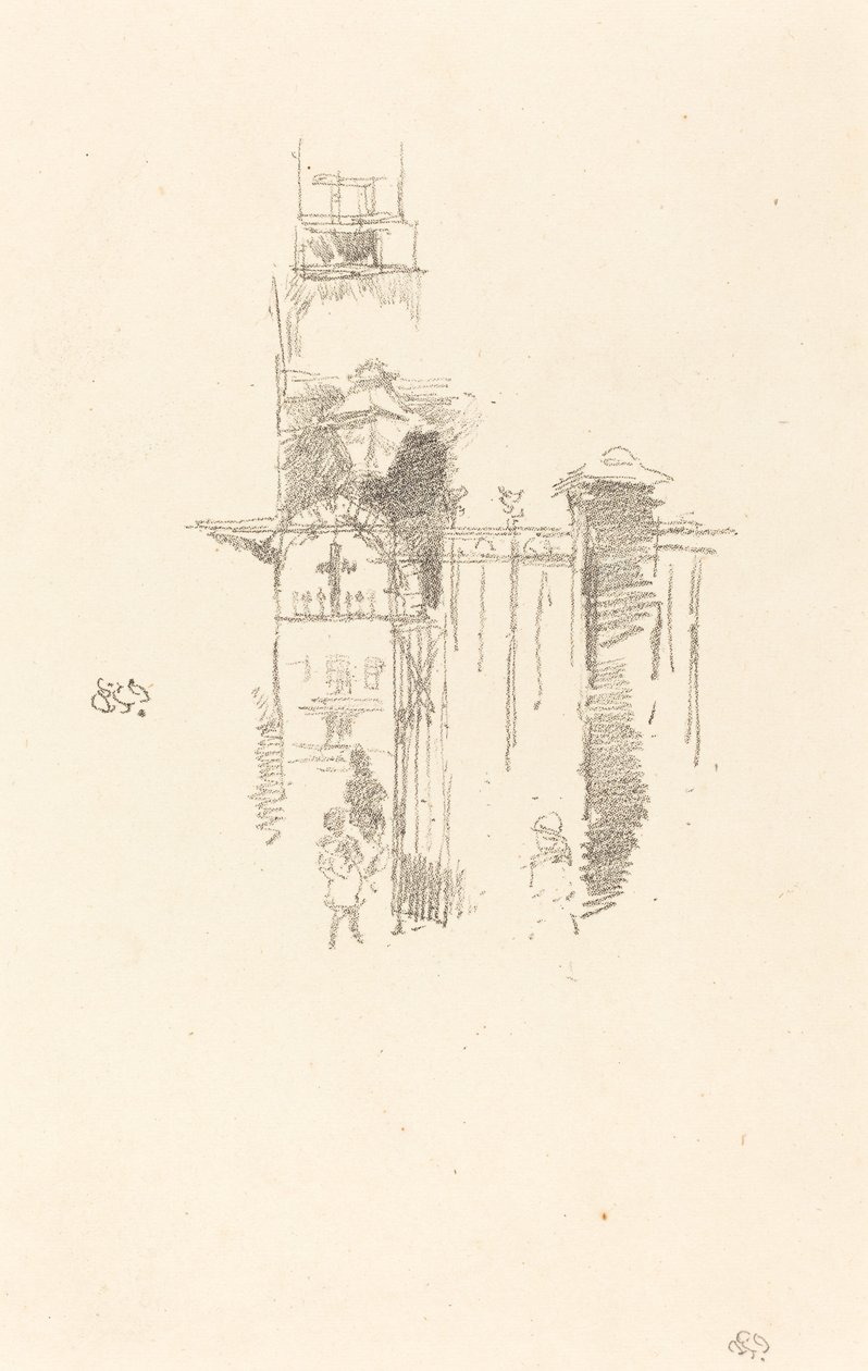 入口门，1887年。 作者 詹姆斯·阿博特·麦克尼尔·惠斯勒