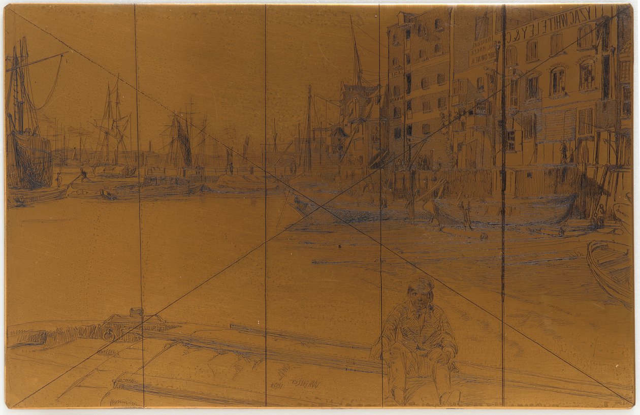 蚀刻板：Eagle Wharf Tyzac Whiteley and Co., 1859。 作者 詹姆斯·阿博特·麦克尼尔·惠斯勒