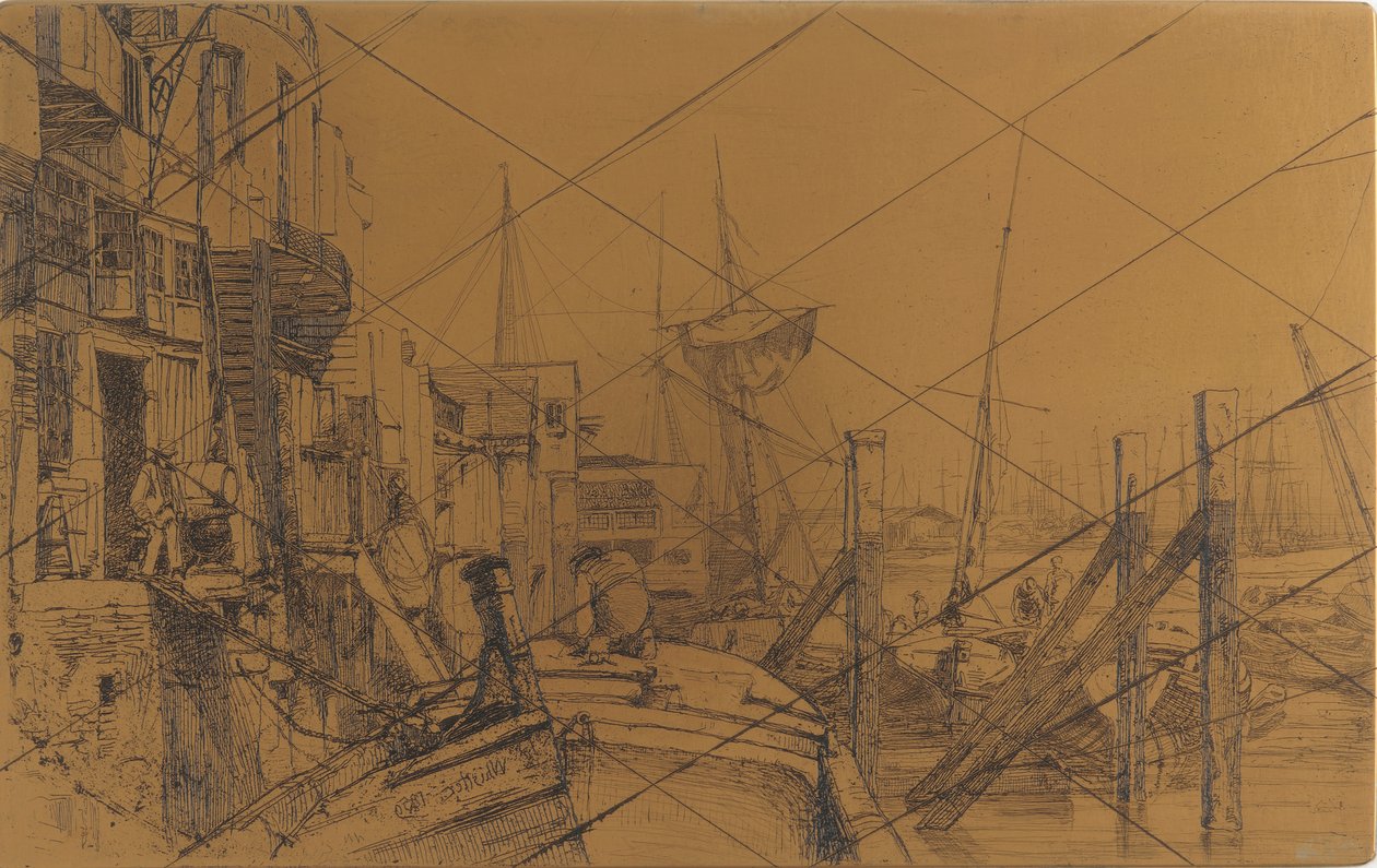 蚀刻板：莱姆豪斯，1859年。 作者 詹姆斯·阿博特·麦克尼尔·惠斯勒
