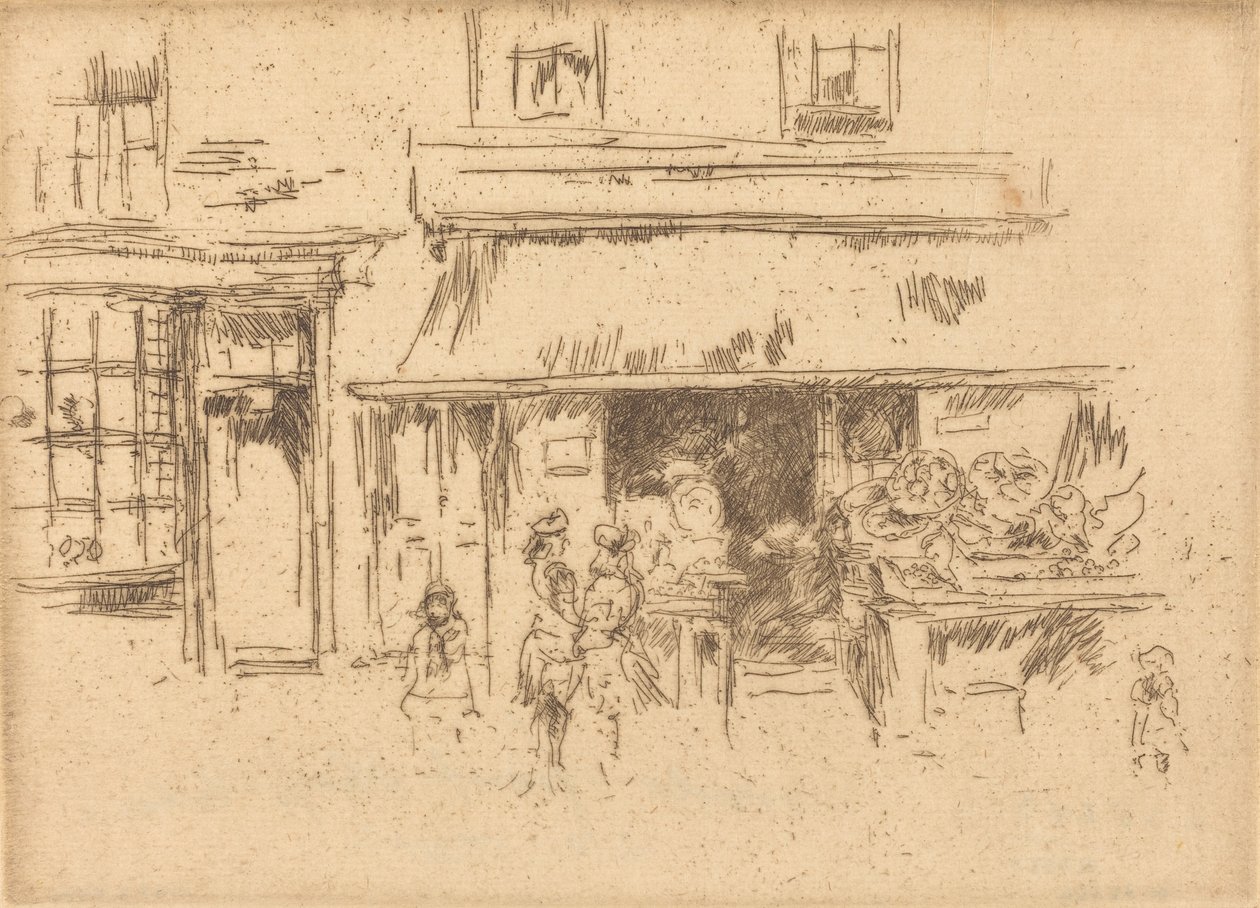 埃克塞特街，约1886年至1888年。 作者 詹姆斯·阿博特·麦克尼尔·惠斯勒
