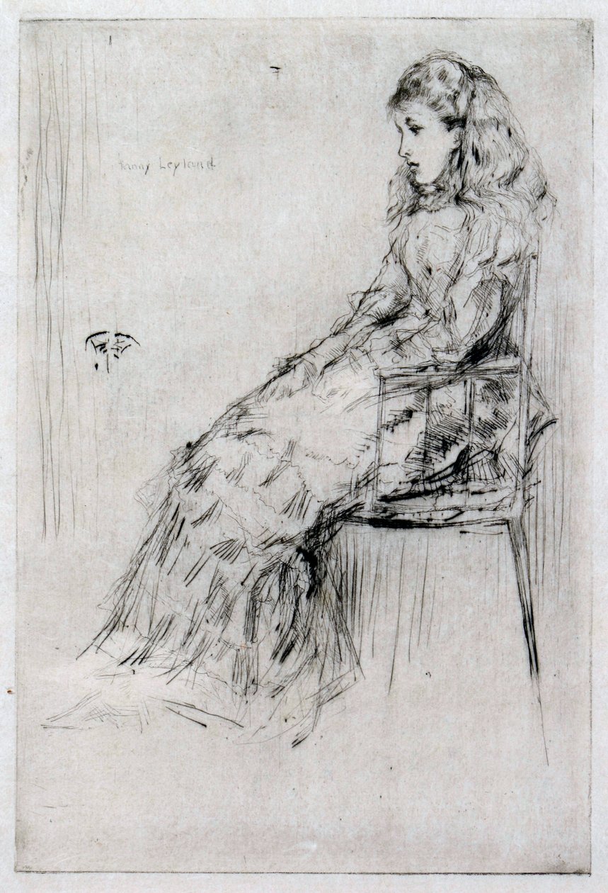 范妮·莱兰（Fanny Leyland），约1874年（干燥点） 作者 詹姆斯·阿博特·麦克尼尔·惠斯勒