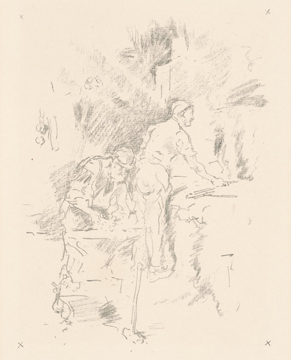父与子，1895年。 作者 詹姆斯·阿博特·麦克尼尔·惠斯勒