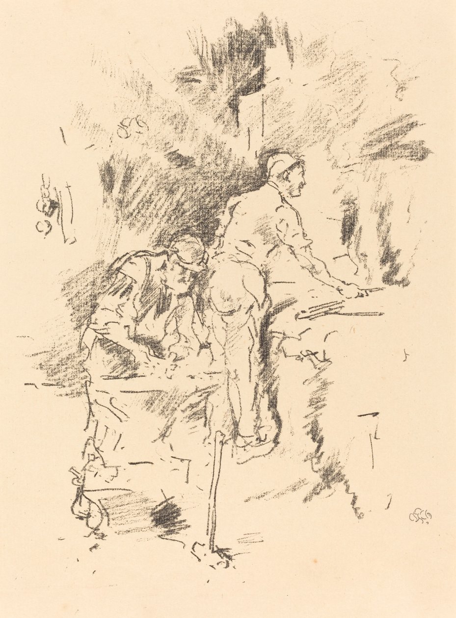 父与子，1895年。 作者 詹姆斯·阿博特·麦克尼尔·惠斯勒