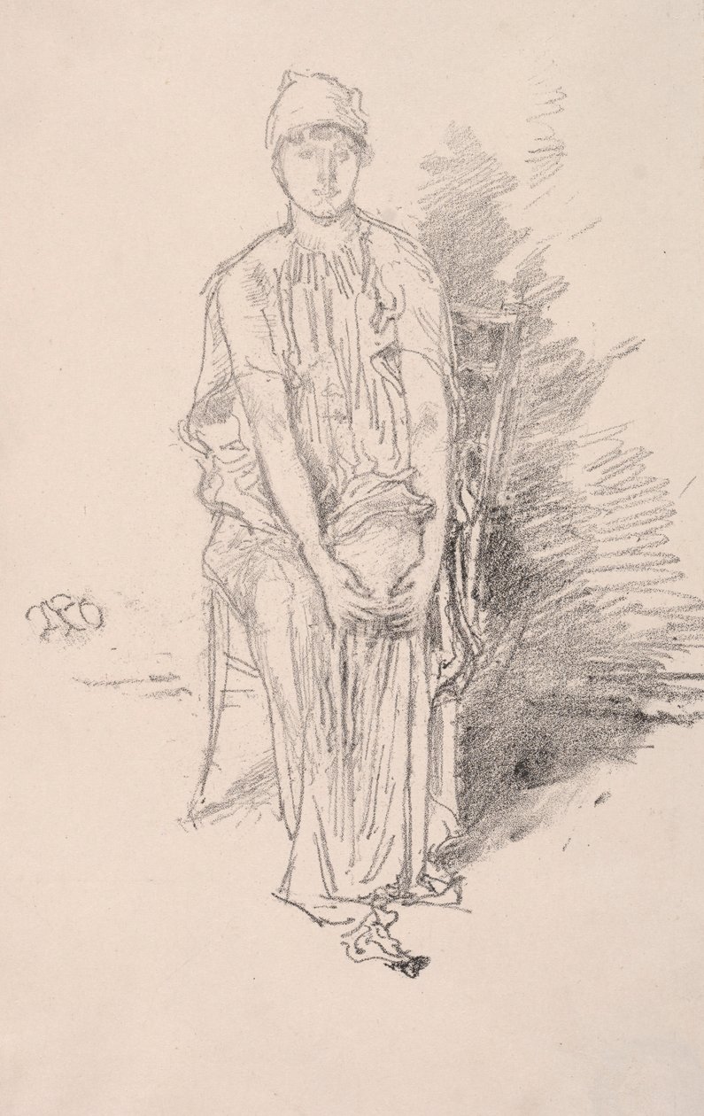 人物研究，1890年。 作者 詹姆斯·阿博特·麦克尼尔·惠斯勒