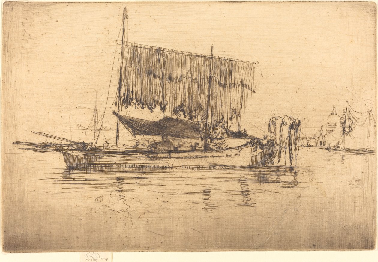 渔船，1880年。 作者 詹姆斯·阿博特·麦克尼尔·惠斯勒