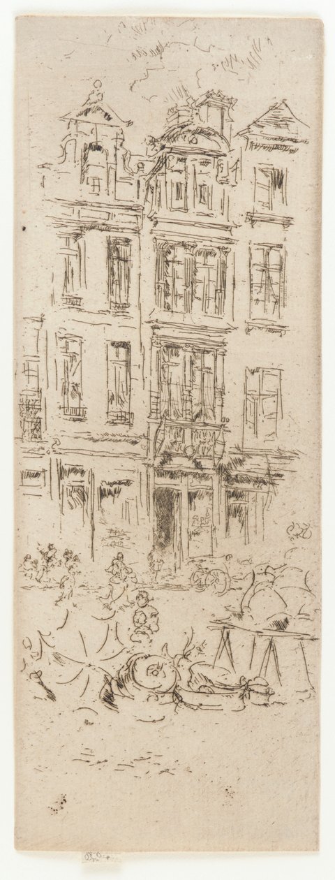 布鲁塞尔花卉市场，1887年。 作者 詹姆斯·阿博特·麦克尼尔·惠斯勒