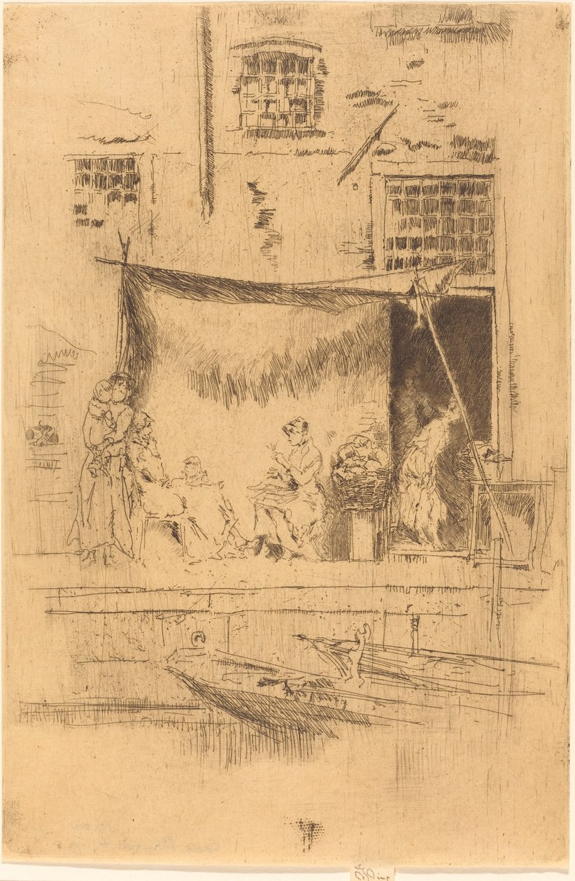 水果摊位，1880年。 作者 詹姆斯·阿博特·麦克尼尔·惠斯勒