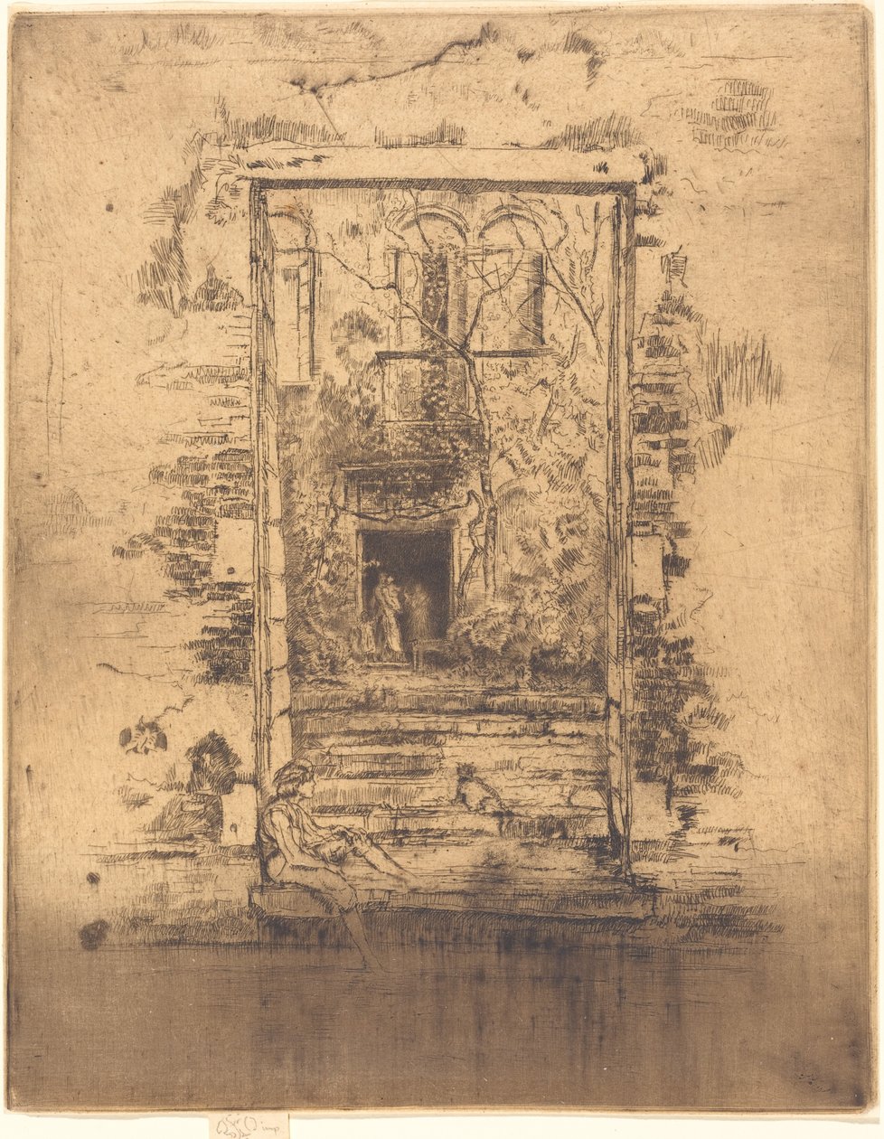花园，1880年。 作者 詹姆斯·阿博特·麦克尼尔·惠斯勒