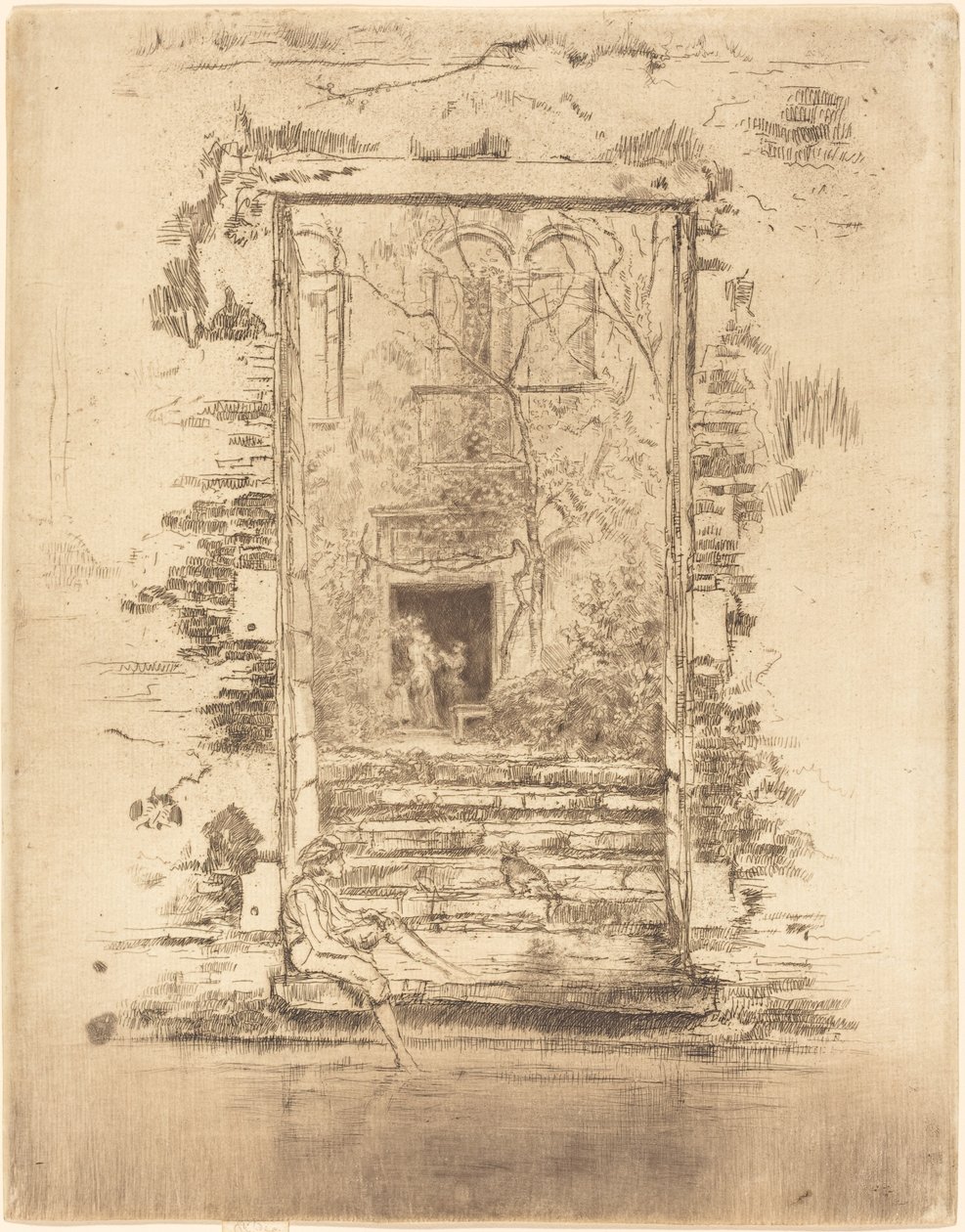 花园，1880年。 作者 詹姆斯·阿博特·麦克尼尔·惠斯勒