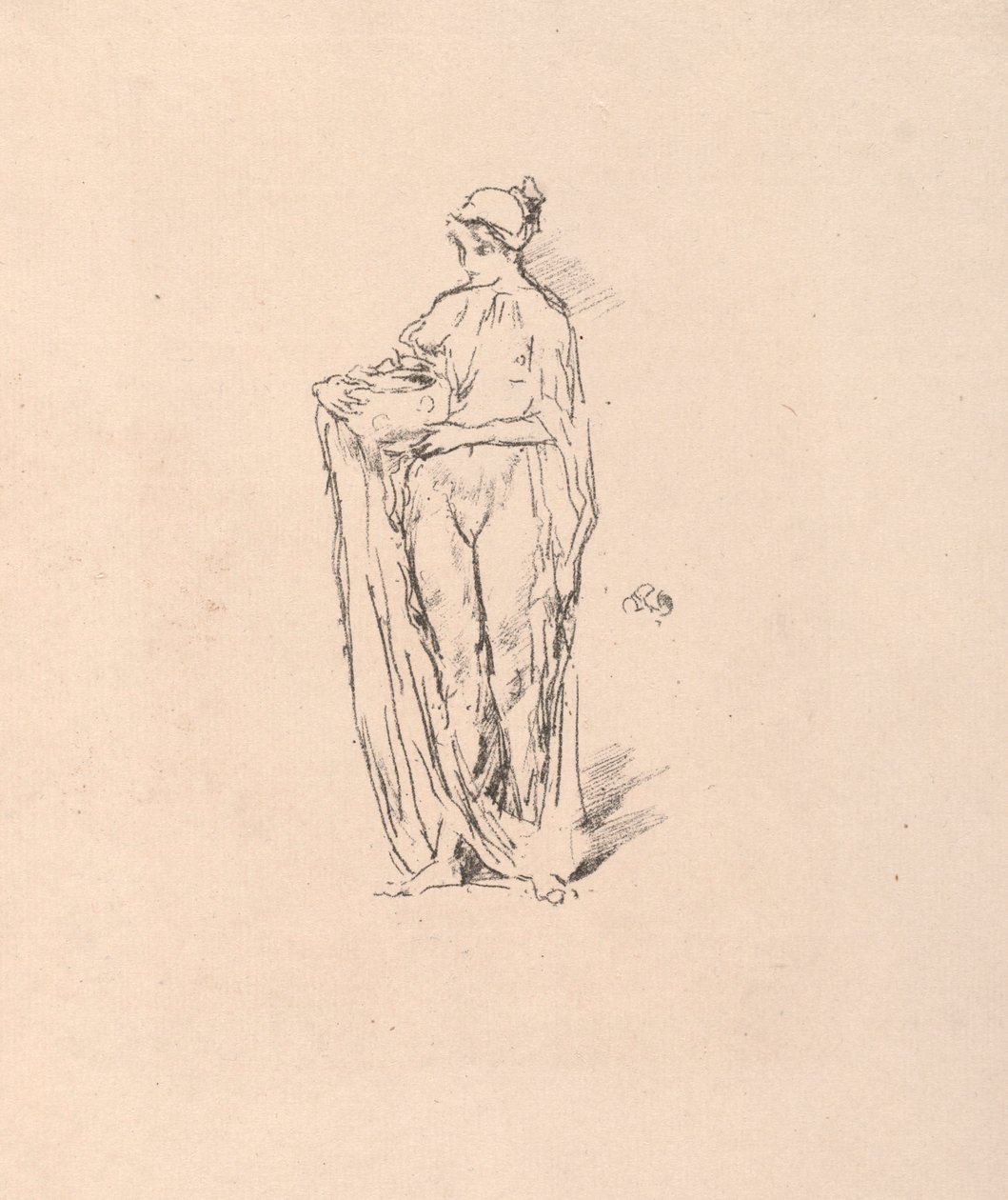 带碗的女孩，1895年。 作者 詹姆斯·阿博特·麦克尼尔·惠斯勒