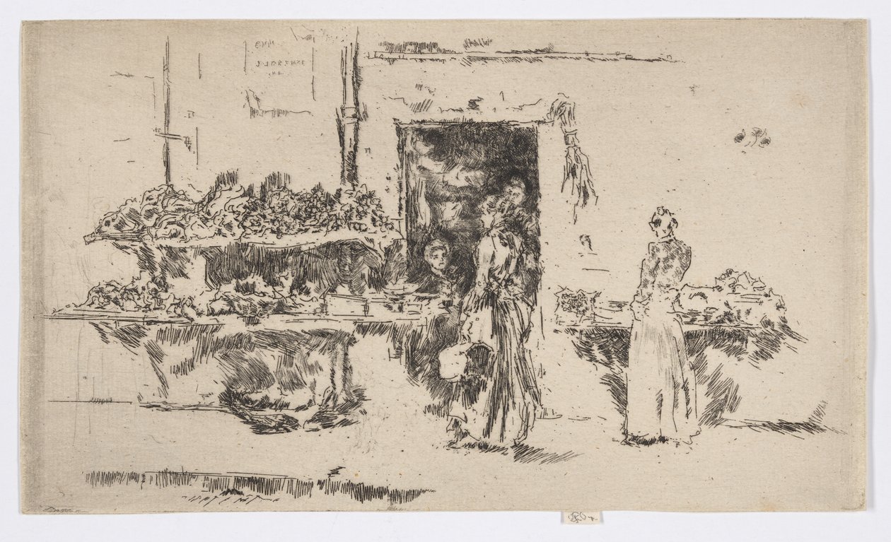 杂货店，巴黎，约 1892-93 年（蚀刻版画；纸上墨水） 作者 詹姆斯·阿博特·麦克尼尔·惠斯勒
