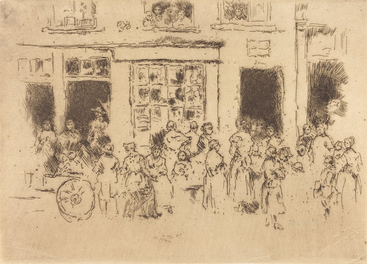 布鲁塞尔高街，1887年。 作者 詹姆斯·阿博特·麦克尼尔·惠斯勒