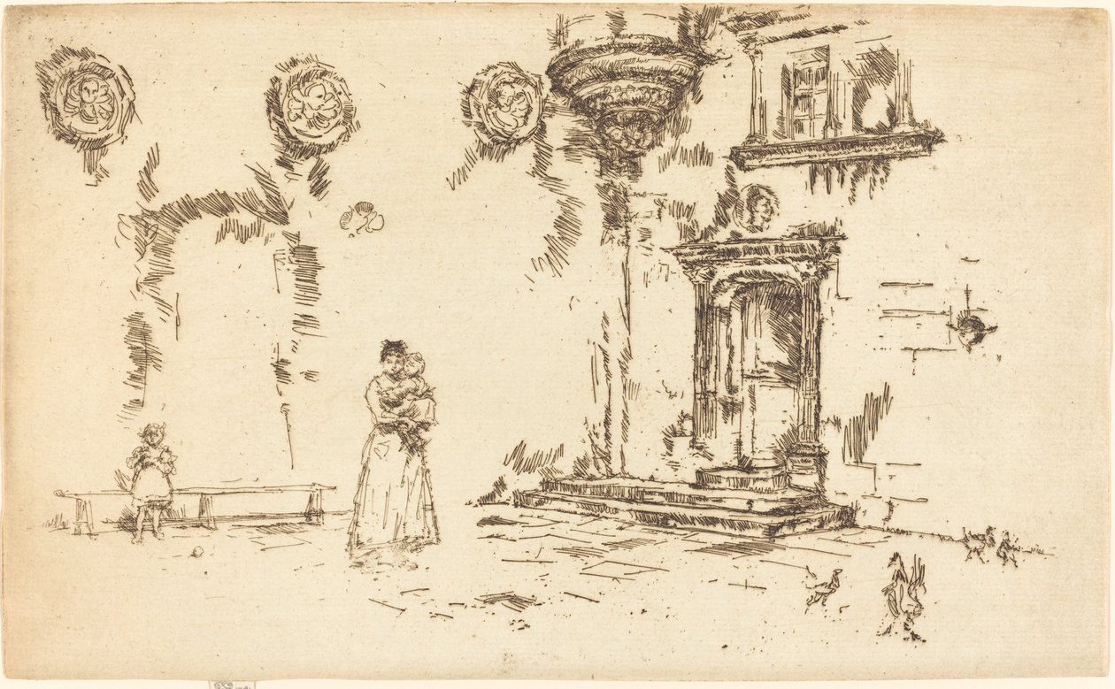 布尔日Lallement酒店，1888年。 作者 詹姆斯·阿博特·麦克尼尔·惠斯勒