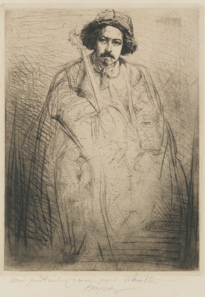 J. Becquet，雕塑家，1859年。 作者 詹姆斯·阿博特·麦克尼尔·惠斯勒