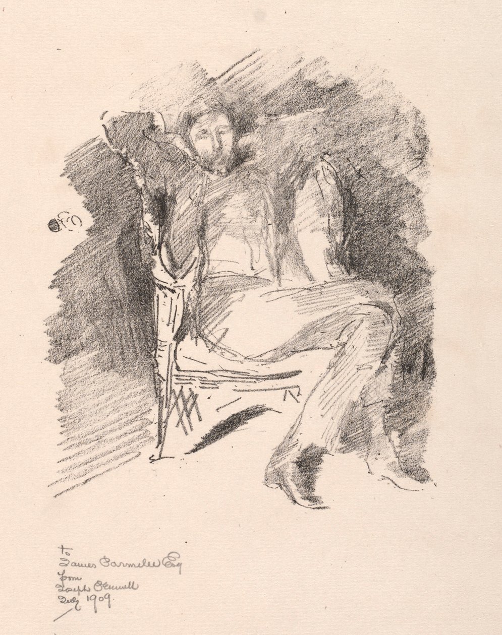 约瑟夫·潘内尔（Joseph Pennell），1896年第2号。 作者 詹姆斯·阿博特·麦克尼尔·惠斯勒