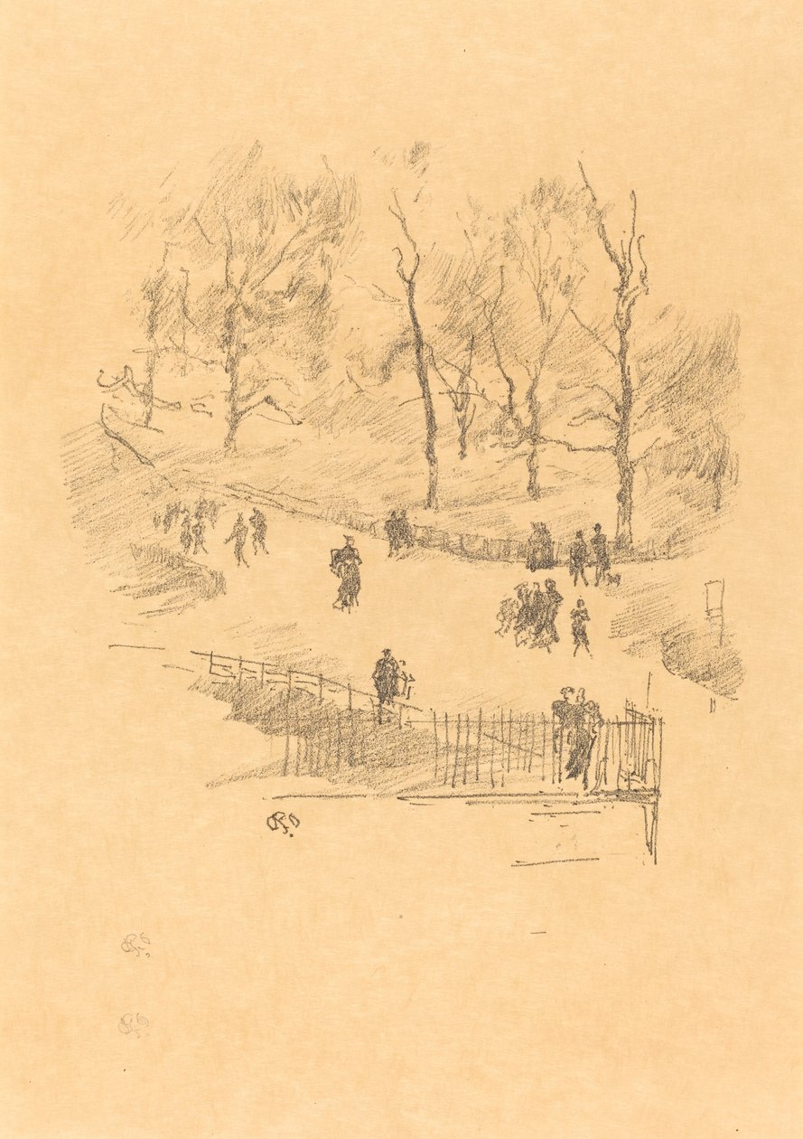 肯辛顿花园，1896年。 作者 詹姆斯·阿博特·麦克尼尔·惠斯勒