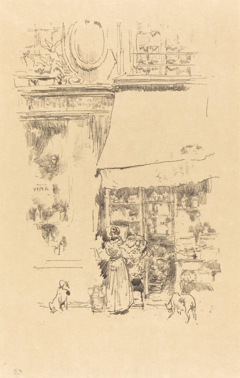 格林奈尔街的水果店，1894年。 作者 詹姆斯·阿博特·麦克尼尔·惠斯勒