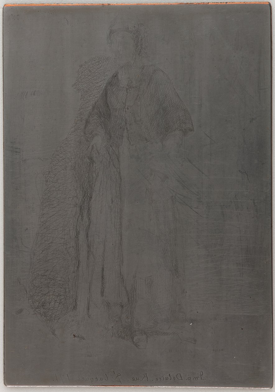 La Mere Gerard.十二幅自然蚀刻画之一，1857-1858。 作者 詹姆斯·阿博特·麦克尼尔·惠斯勒
