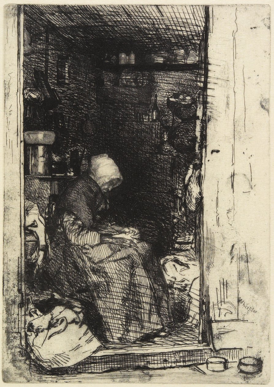 La Vieille aux Loques来自“来自大自然的十二幅蚀刻画” 作者 詹姆斯·阿博特·麦克尼尔·惠斯勒