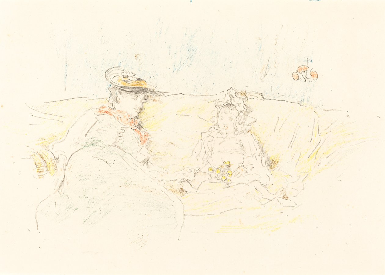 夫人和孩子，1892年。 作者 詹姆斯·阿博特·麦克尼尔·惠斯勒