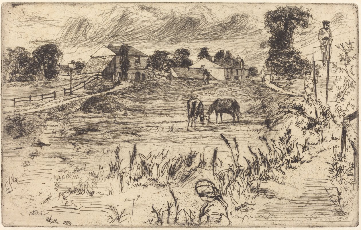 马的风景》，1859年。 作者 詹姆斯·阿博特·麦克尼尔·惠斯勒