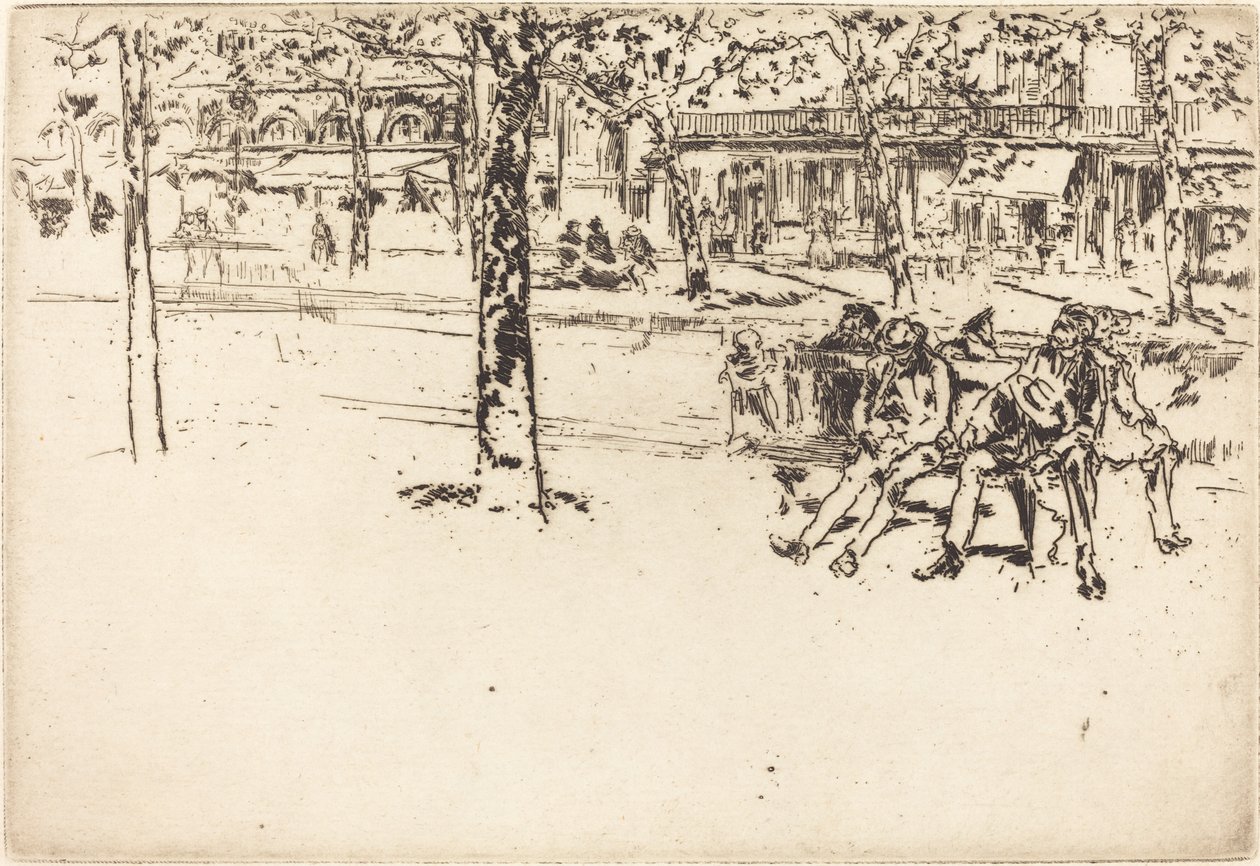 Le Boulevard Poissoniere, 1893. 作者 詹姆斯·阿博特·麦克尼尔·惠斯勒