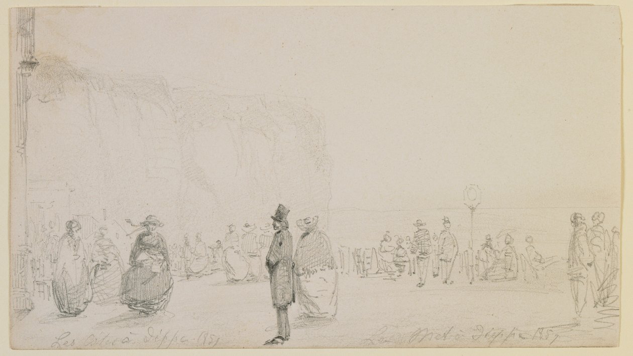 Les Côtes à Dieppe, 1857年。 作者 詹姆斯·阿博特·麦克尼尔·惠斯勒