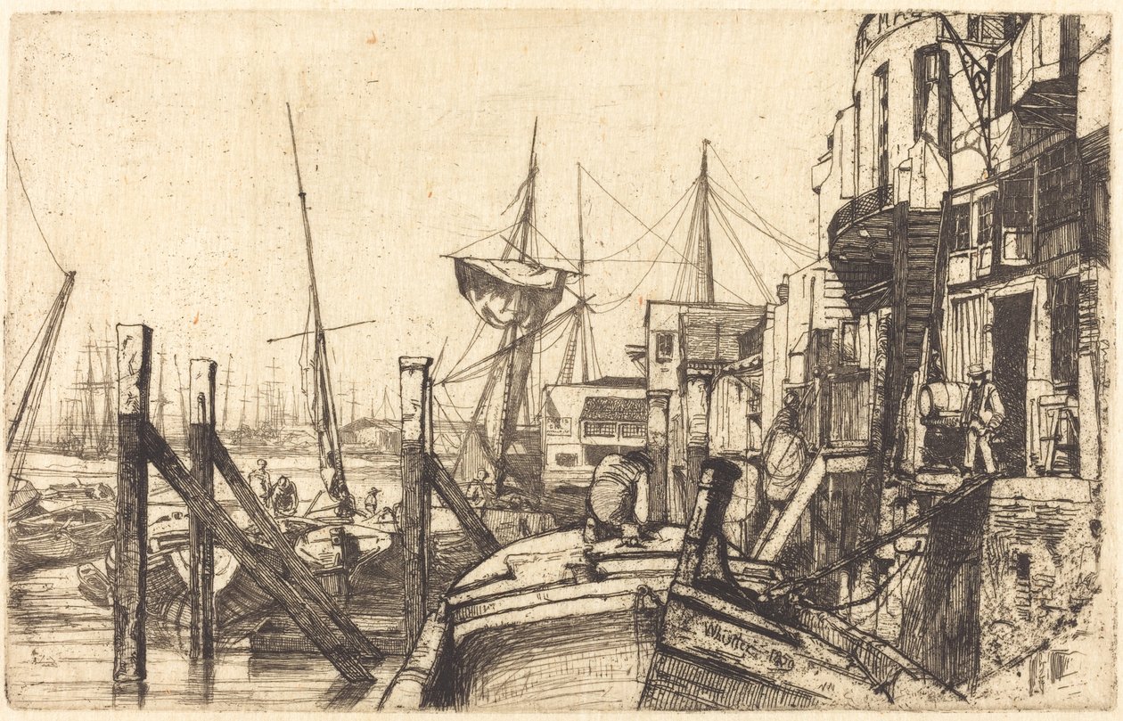 莱姆豪斯，1859年。 作者 詹姆斯·阿博特·麦克尼尔·惠斯勒