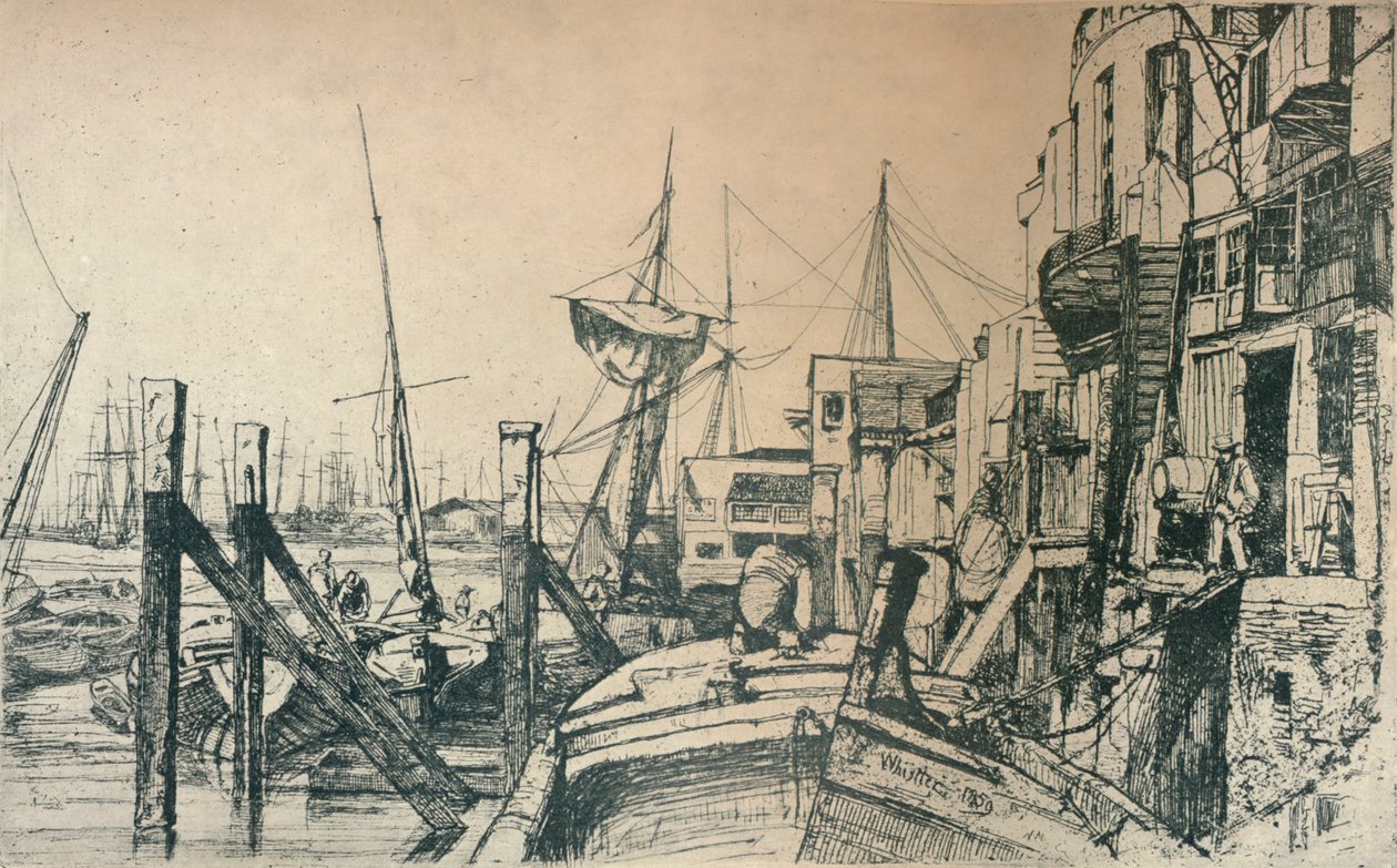 莱姆豪斯（Limehouse），1859年，1904年 作者 詹姆斯·阿博特·麦克尼尔·惠斯勒