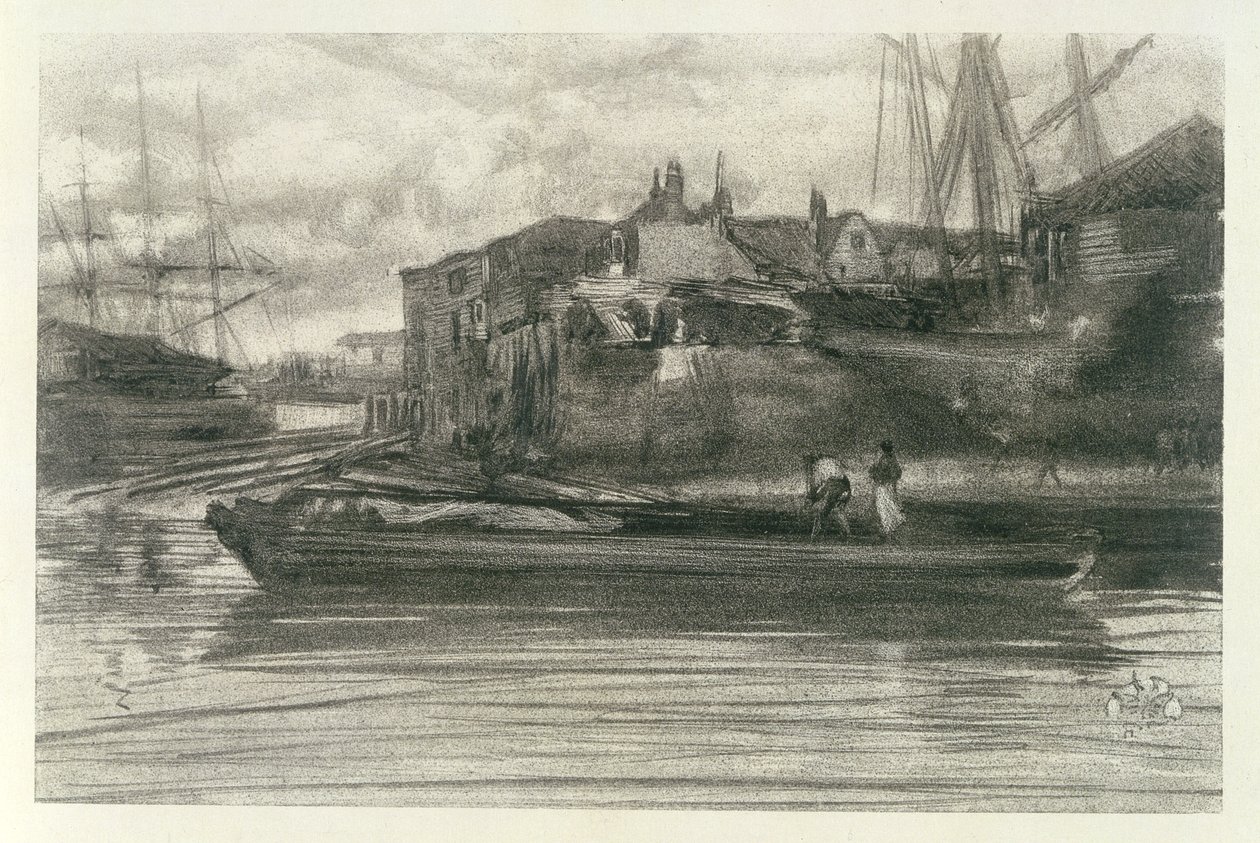 Limehouse，1878（lithotint） 作者 詹姆斯·阿博特·麦克尼尔·惠斯勒