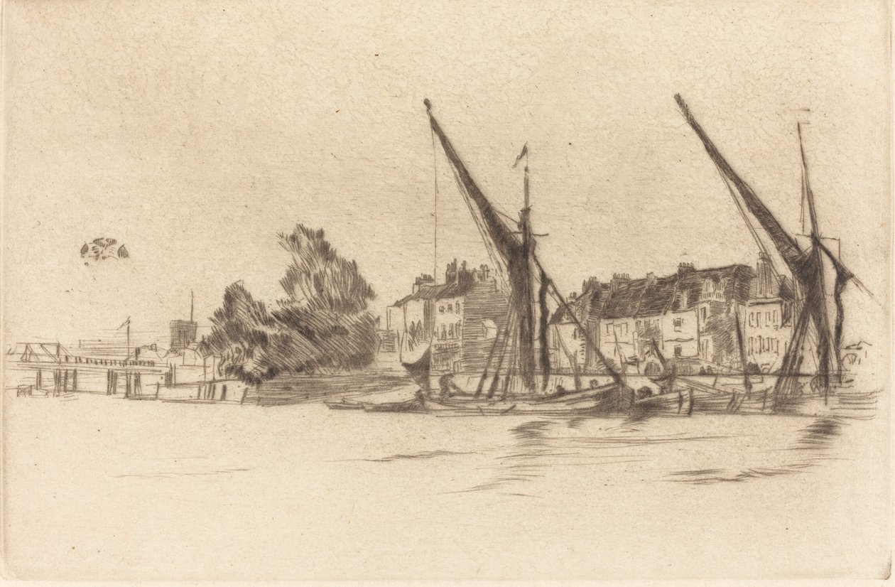Lindsey Houses, 1877年。 作者 詹姆斯·阿博特·麦克尼尔·惠斯勒