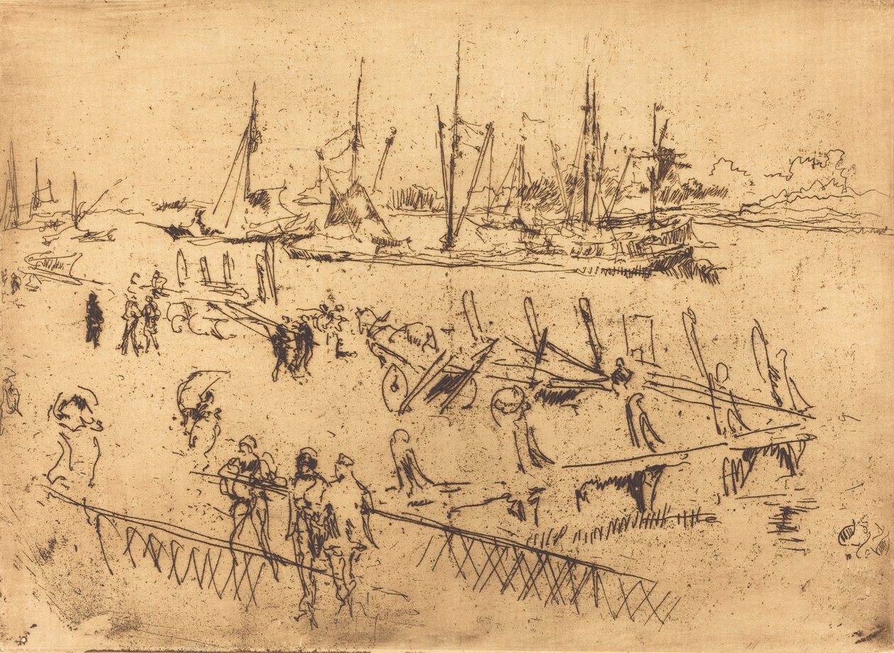 Little Dordrecht, 1884. 作者 詹姆斯·阿博特·麦克尼尔·惠斯勒