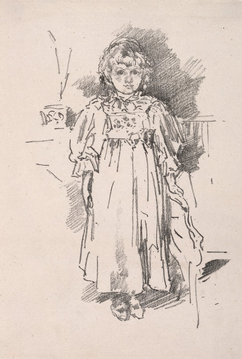 Little Evelyn，1896年。 作者 詹姆斯·阿博特·麦克尼尔·惠斯勒