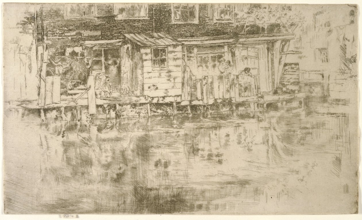 长屋，Dyers，阿姆斯特丹，1889年 作者 詹姆斯·阿博特·麦克尼尔·惠斯勒