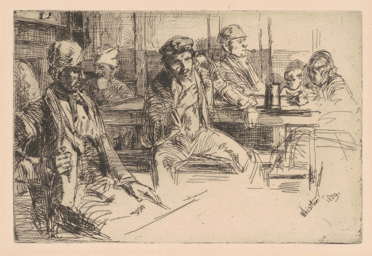 Longshoreman，1859年（在纸上蚀刻和干燥点） 作者 詹姆斯·阿博特·麦克尼尔·惠斯勒