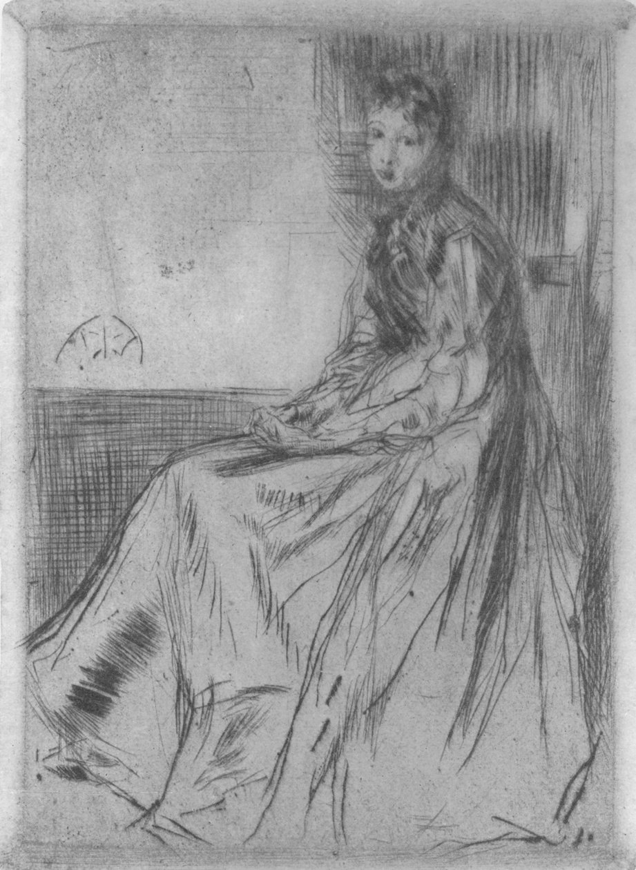 坐着的毛德（Maude），1873年，1904年 作者 詹姆斯·阿博特·麦克尼尔·惠斯勒