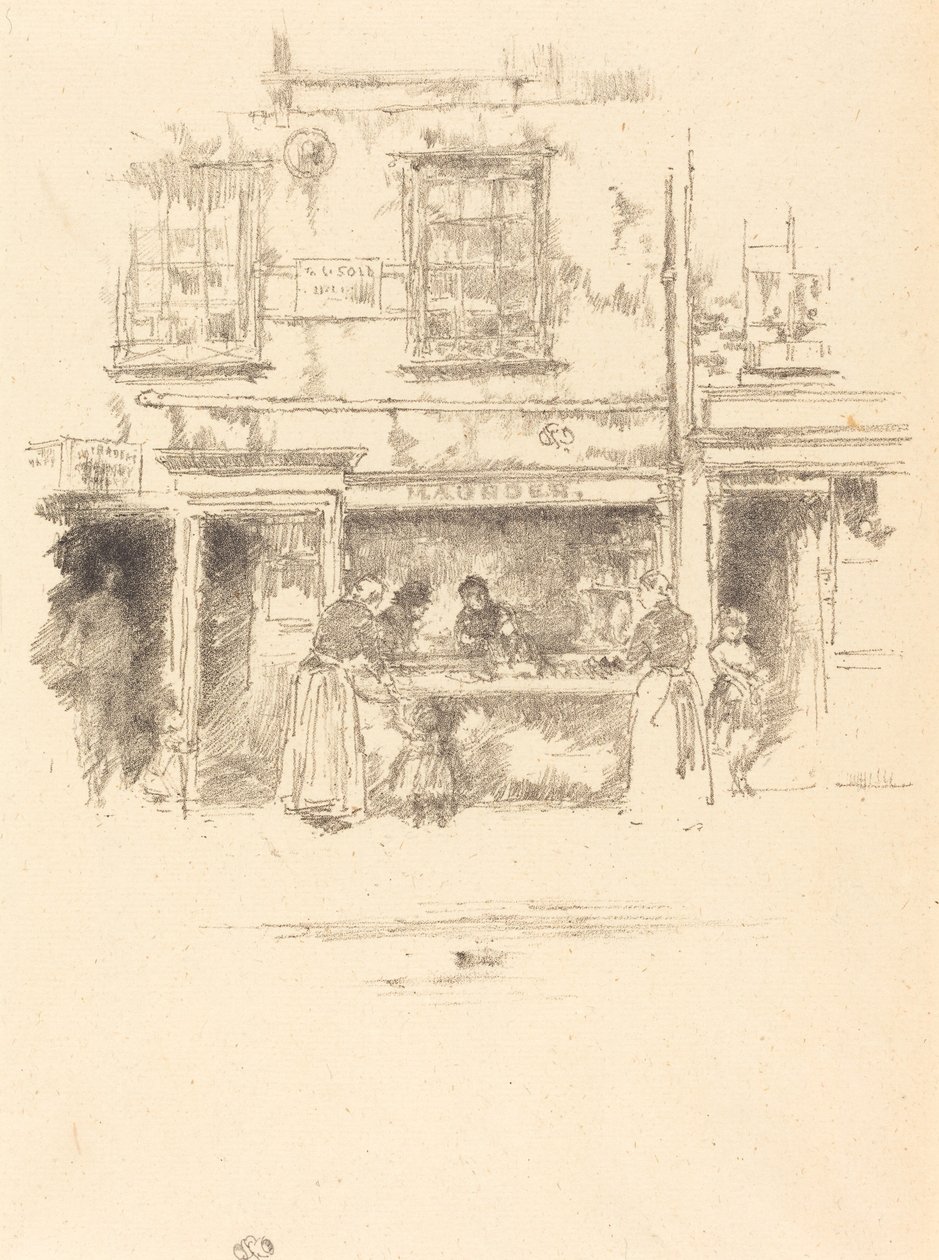 莫德的鱼店，切尔西，1890年。 作者 詹姆斯·阿博特·麦克尼尔·惠斯勒