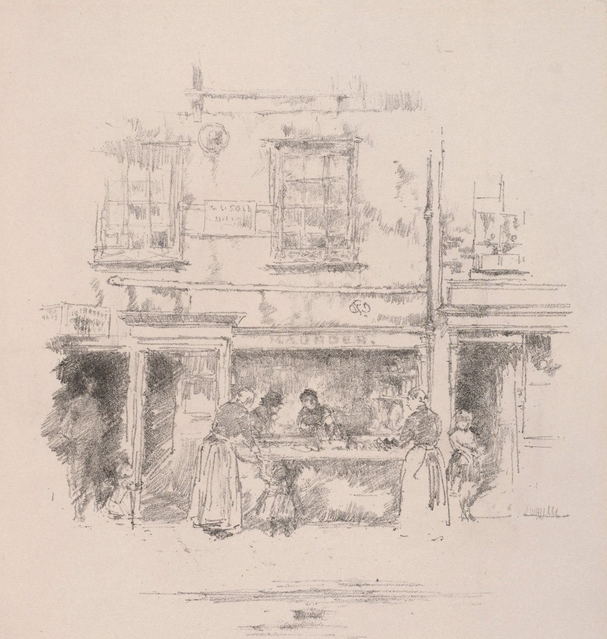 切尔西的Maunders鱼店，1890年。 作者 詹姆斯·阿博特·麦克尼尔·惠斯勒