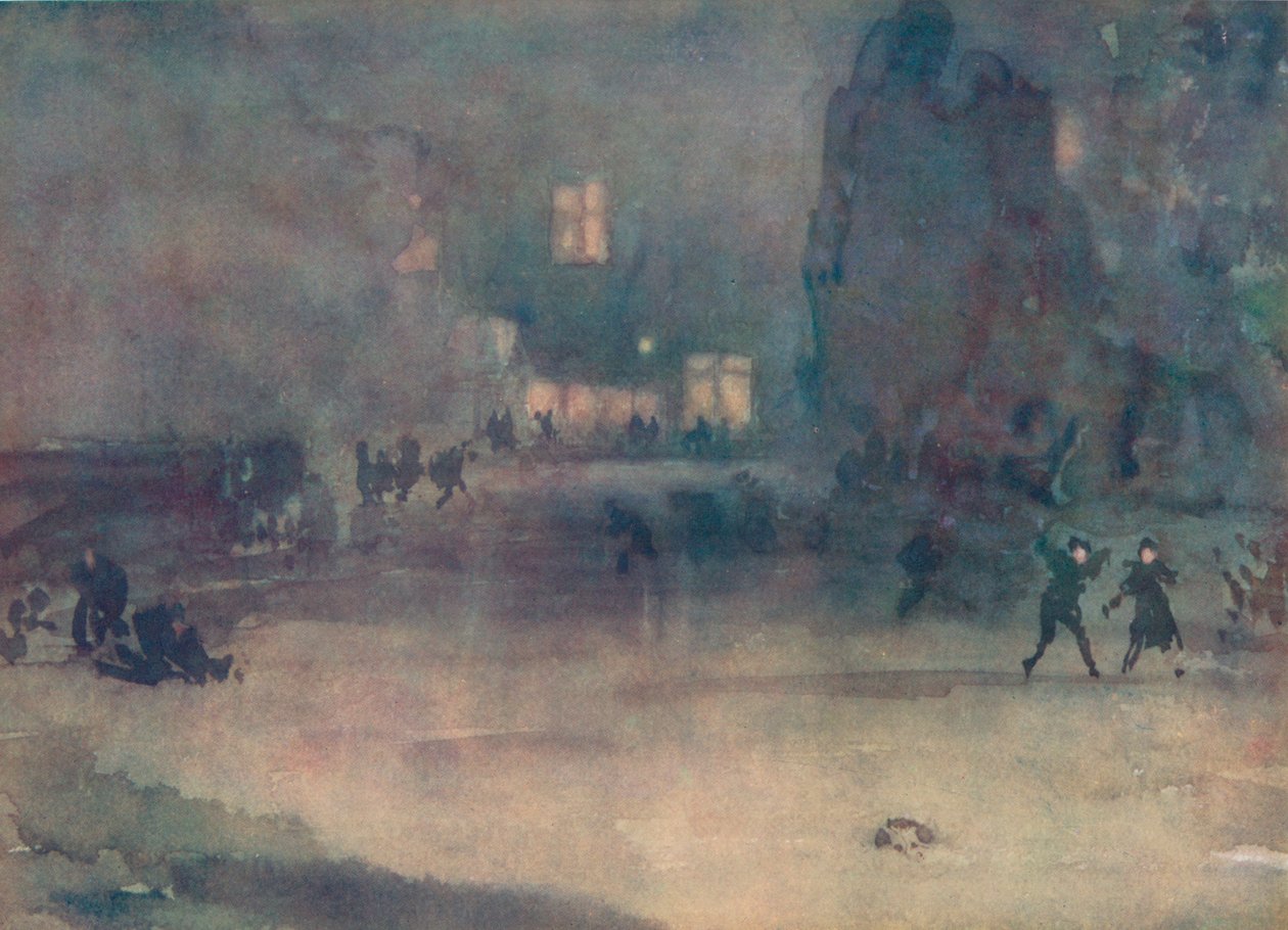 夜曲-雪中的阿姆斯特丹，1882年，1904年 作者 詹姆斯·阿博特·麦克尼尔·惠斯勒