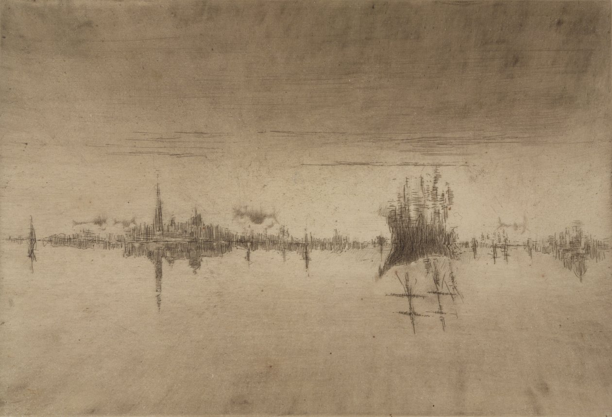 Nocturne，1879-80（蚀刻和干点） 作者 詹姆斯·阿博特·麦克尼尔·惠斯勒