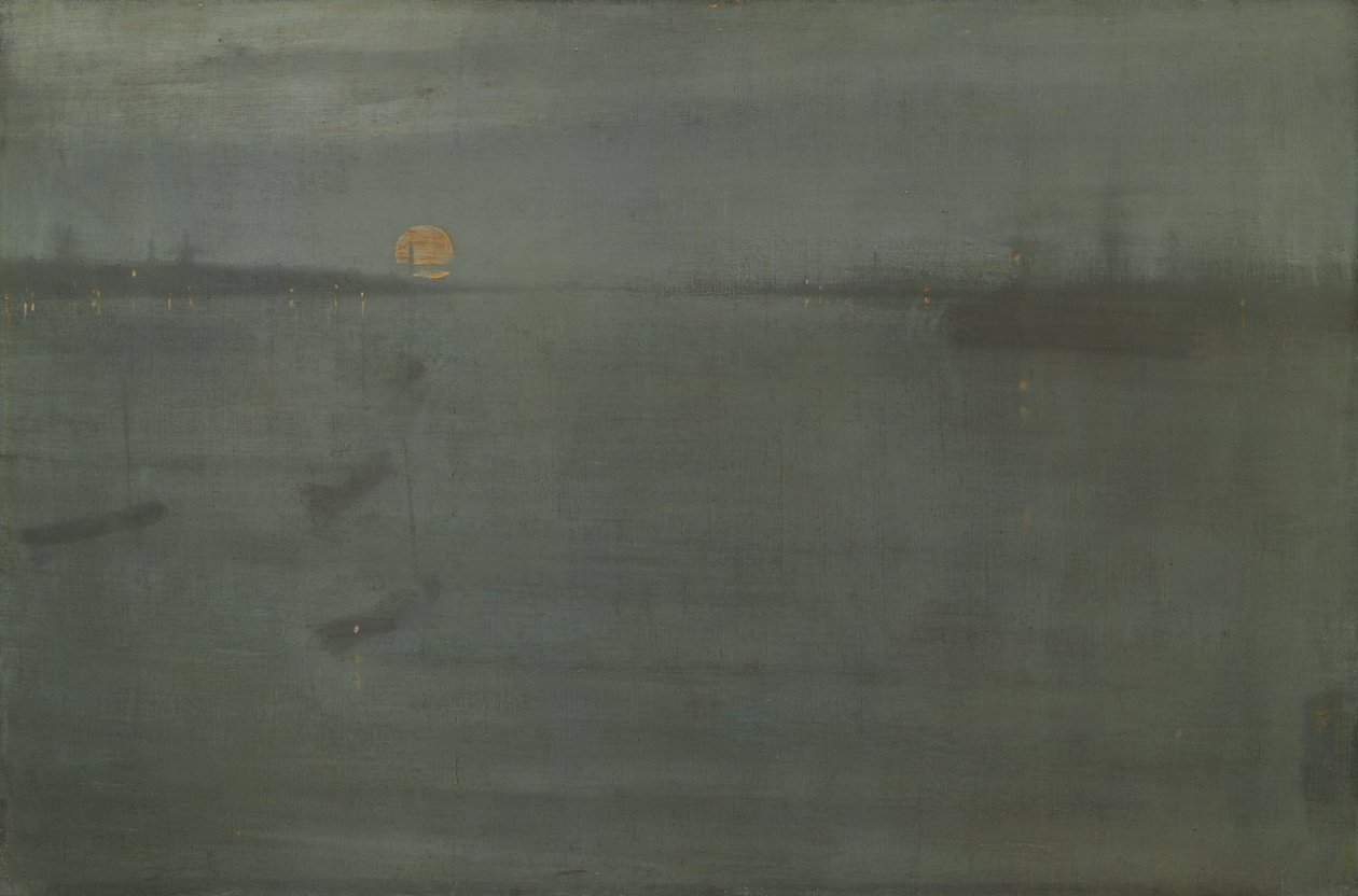 夜曲：蓝色和金色--南安普敦水，1872年。 作者 詹姆斯·阿博特·麦克尼尔·惠斯勒