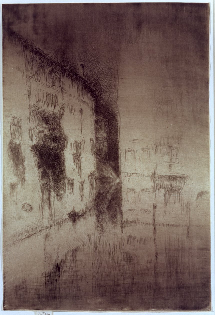 Nocturne：宫殿，1879-80（古董纸上的蚀刻和干点） 作者 詹姆斯·阿博特·麦克尼尔·惠斯勒