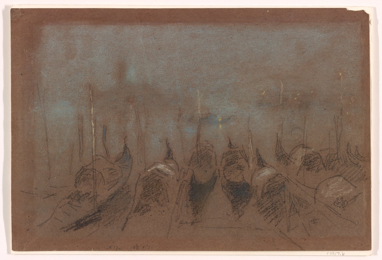 Nocturne，San Giorgio，1880年（粉笔在灰棕色纸上） 作者 詹姆斯·阿博特·麦克尼尔·惠斯勒