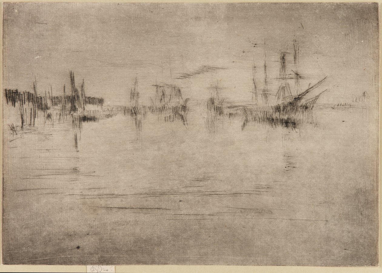 夜曲航运, 1879-1880. 作者 詹姆斯·阿博特·麦克尼尔·惠斯勒