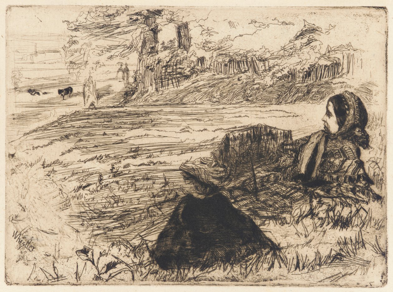 护士和孩子，1859年。 作者 詹姆斯·阿博特·麦克尼尔·惠斯勒