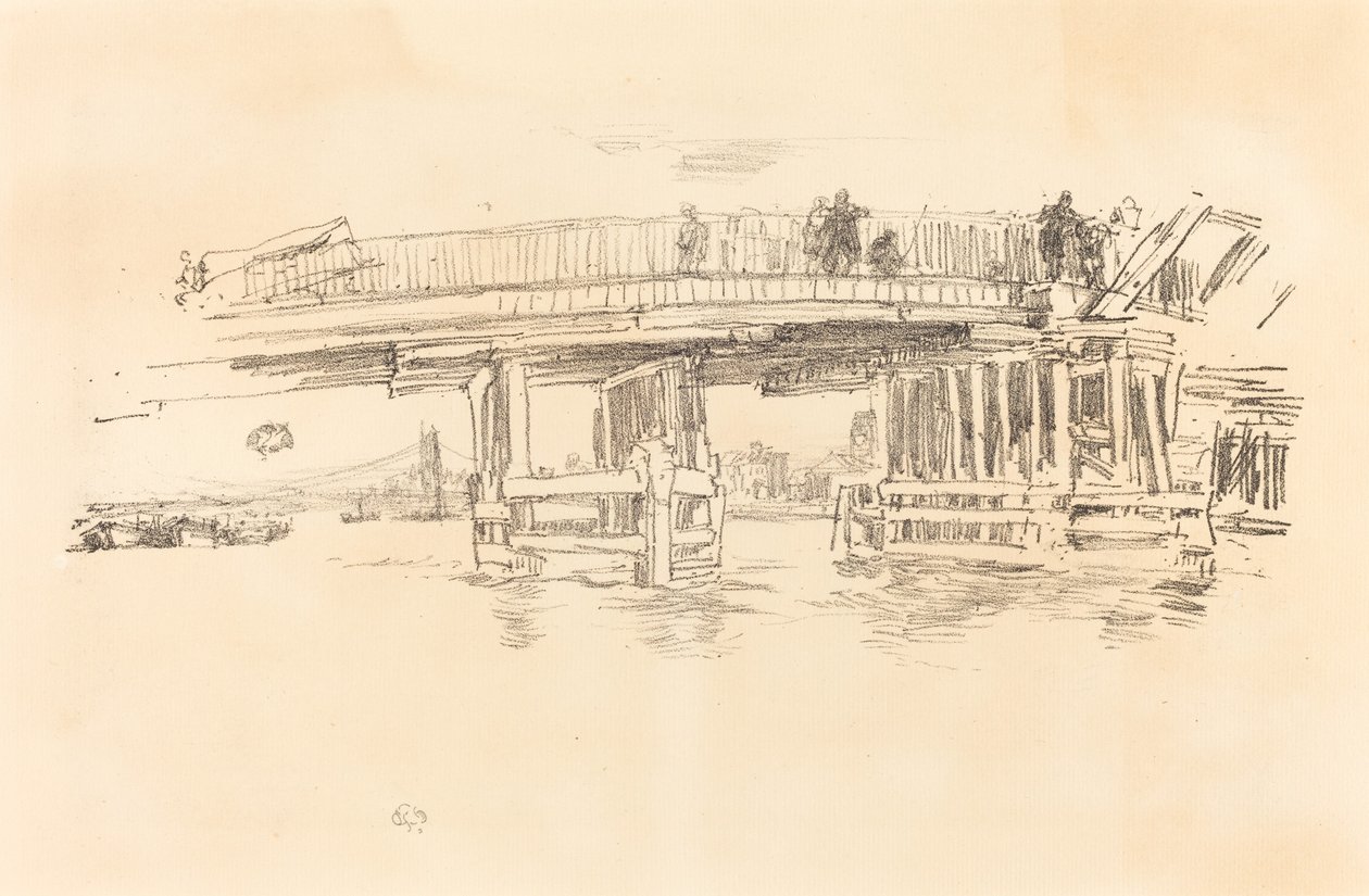 老巴特西桥，18791887年。 作者 詹姆斯·阿博特·麦克尼尔·惠斯勒
