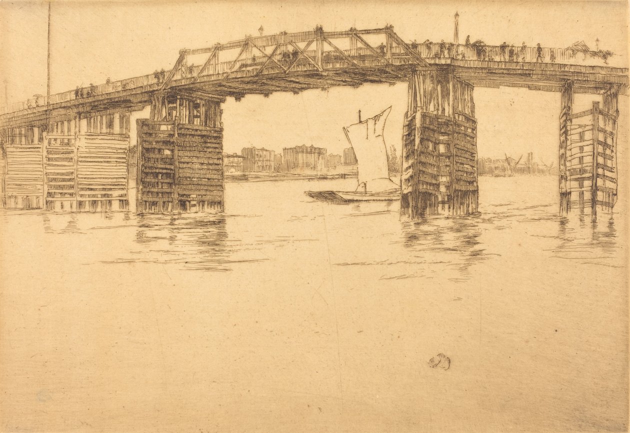 老巴特西桥，1879年。 作者 詹姆斯·阿博特·麦克尼尔·惠斯勒