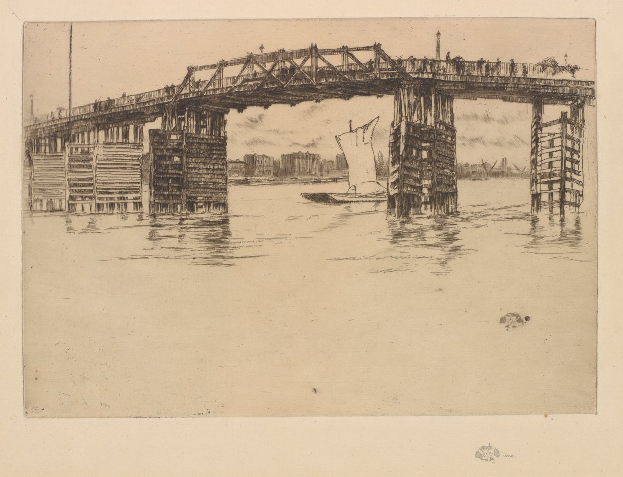 老巴特西桥，1879年。 作者 詹姆斯·阿博特·麦克尼尔·惠斯勒